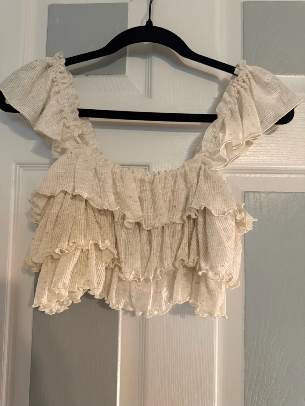 Free People Ribbed Ruffle Crop Top - Picture 3 of 4